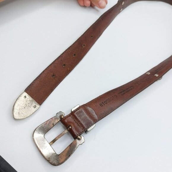 Vintage USA Made Talbots Garden Charms Genuine Leather Waist Belt Size S - Picture 7 of 9